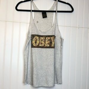 OBEY Women’s Tank Top Egyptian Speckled Gray GUC Summer Shirt Beach